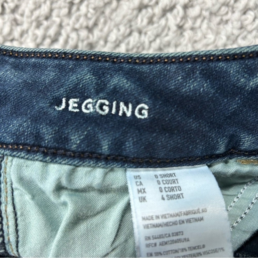 American Eagle Jeans Womens 0 Short Jegging Dark Wash Super Stretch Casual Basic - Picture 2 of 5